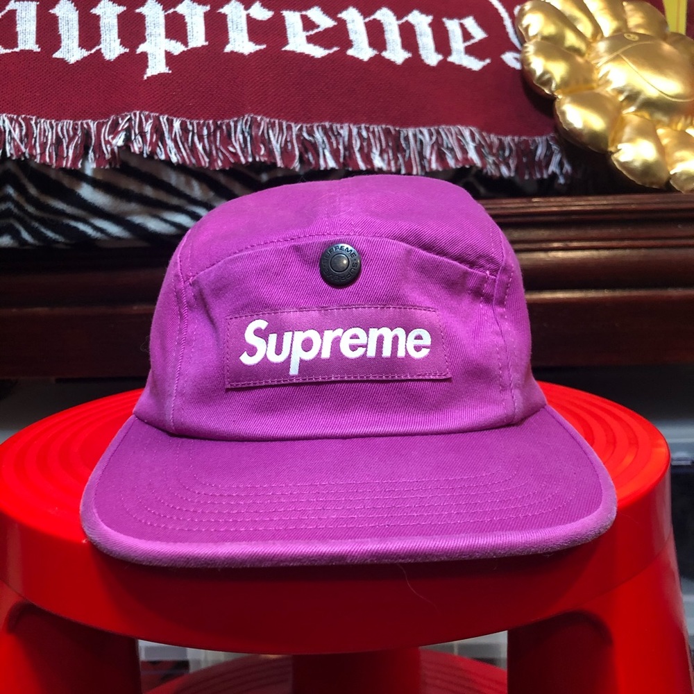 Supreme Magenta Snap Button Camp Cap